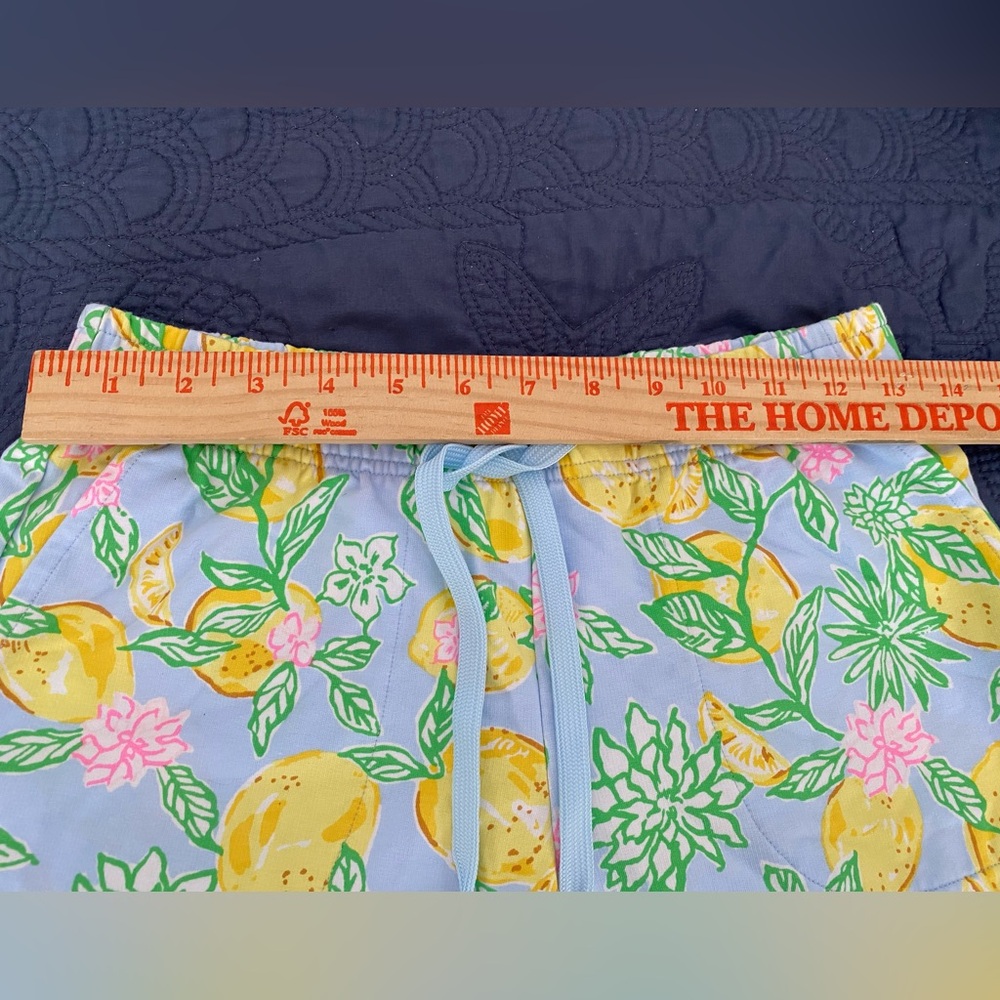 Lilly Pulitzer Loxley  Women's Stretch drawstring Shorts Make Lemonade blue XS - Picture 6 of 7
